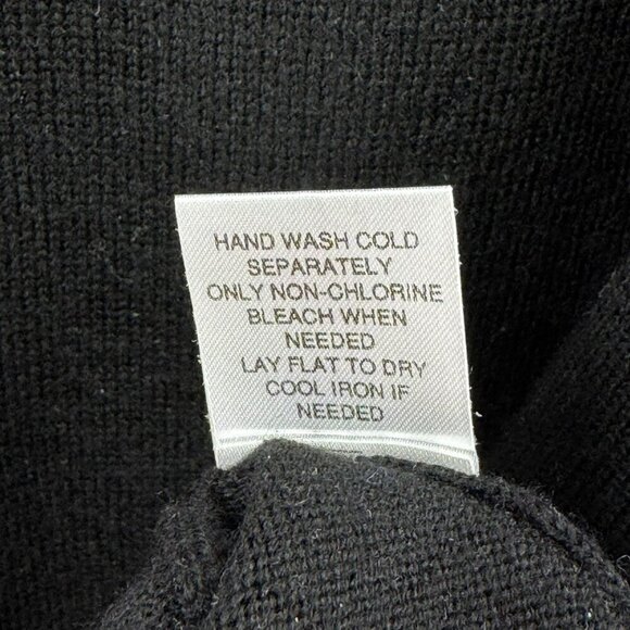 Raffi 100% Extra Fine Merino Wool Black Crew Neck Sweater Mens XL - Picture 6 of 6